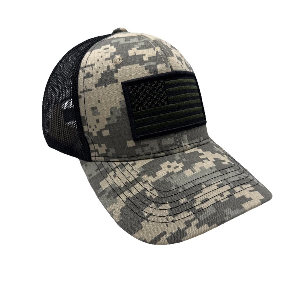 USA Flag and Cammo Black / Tan / Green Cap Hat